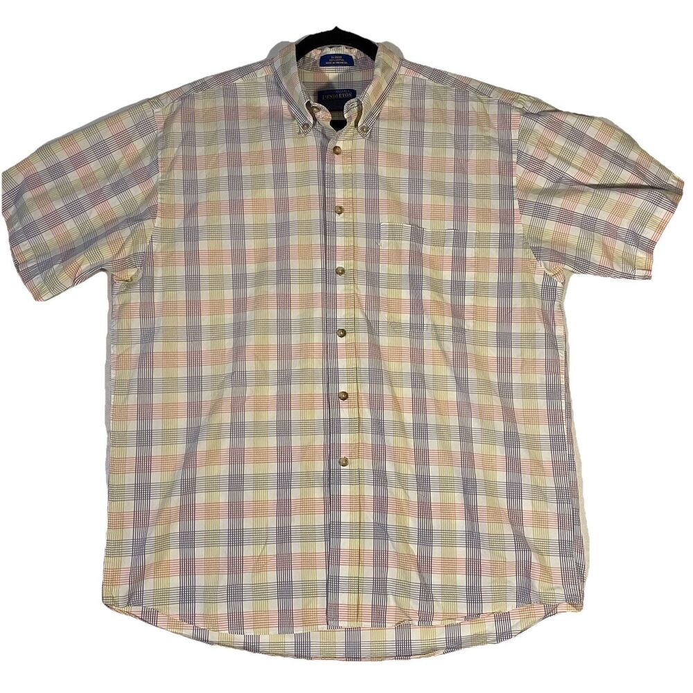 Pendleton Short Sleeve Button Shirt Men's Size L Multicolor Plaid